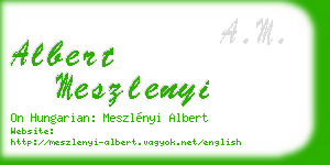 albert meszlenyi business card